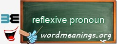 WordMeaning blackboard for reflexive pronoun